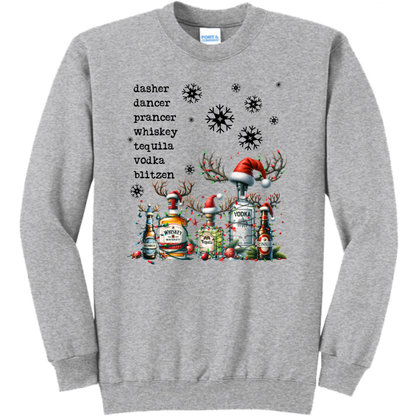 Whiskey Bottle Christmas Unisex Sweatshirt