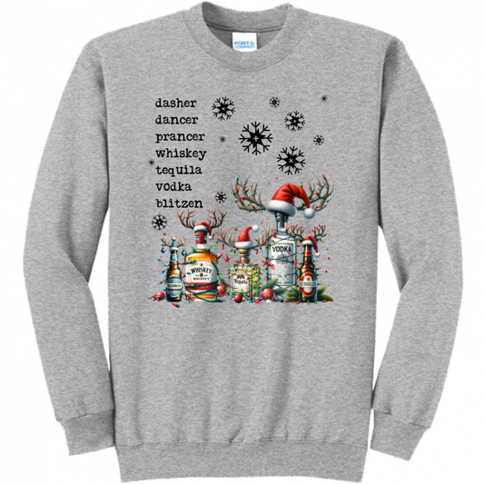 Whiskey Bottle Christmas Unisex Sweatshirt