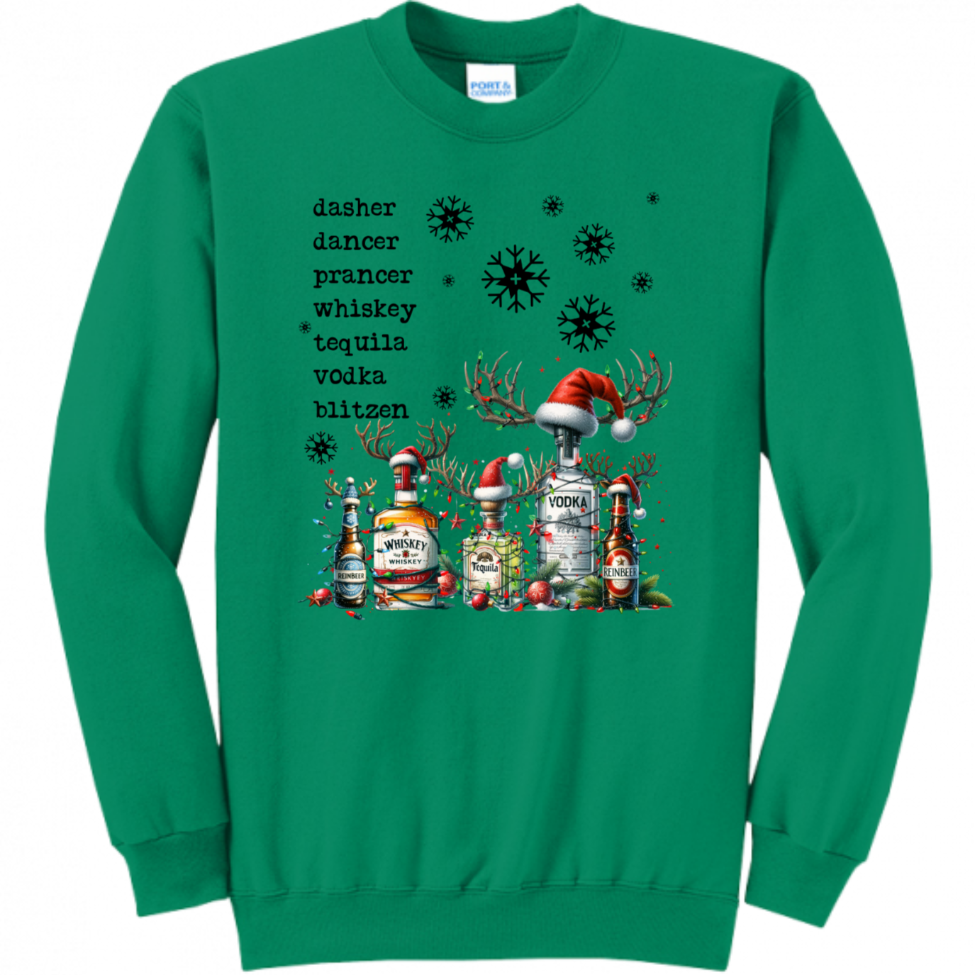 Whiskey Bottle Christmas Unisex Sweatshirt