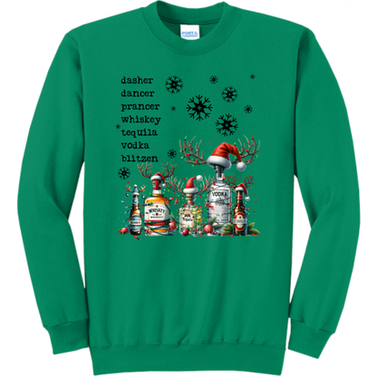 Whiskey Bottle Christmas Unisex Sweatshirt