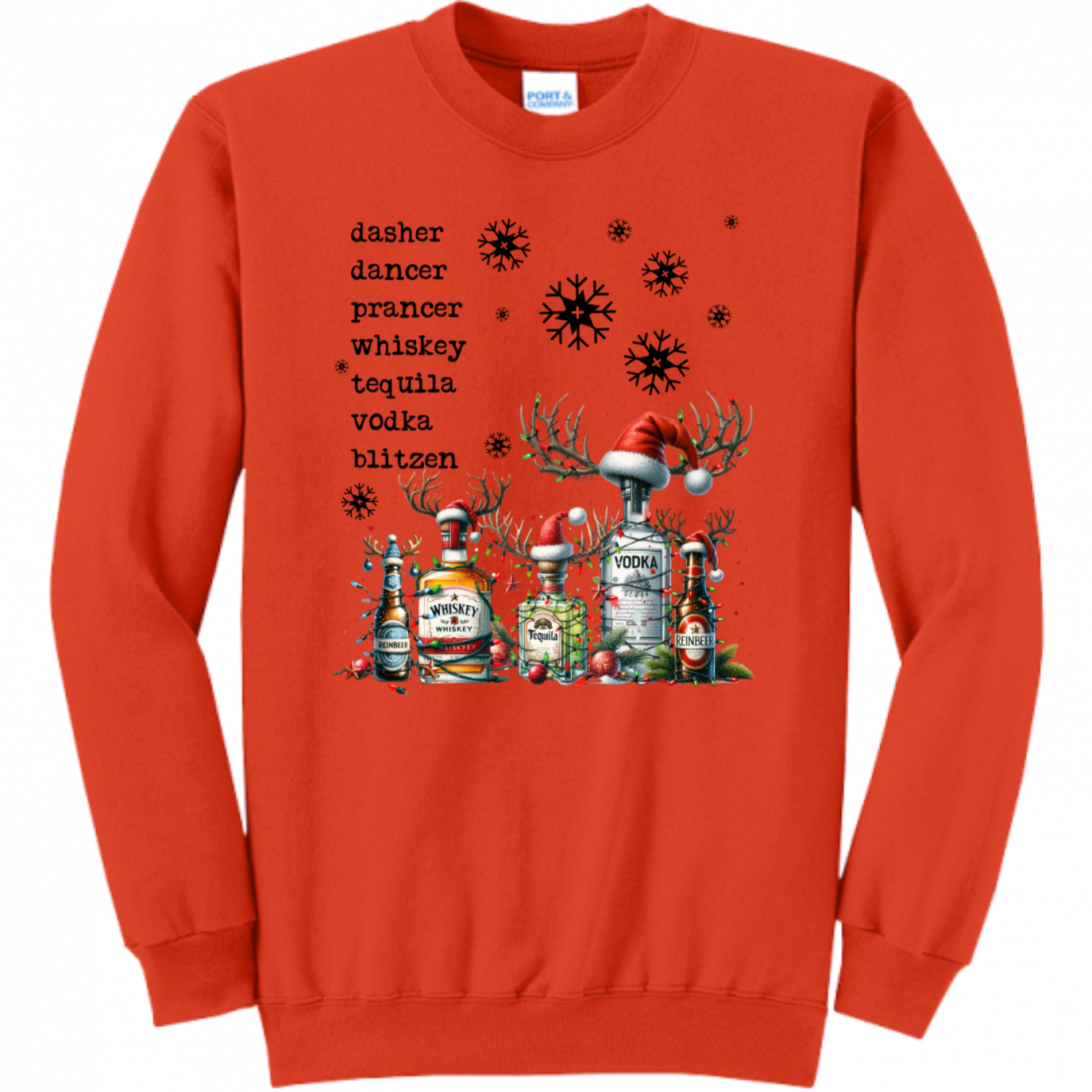 Whiskey Bottle Christmas Unisex Sweatshirt