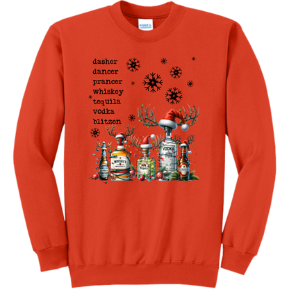 Whiskey Bottle Christmas Unisex Sweatshirt