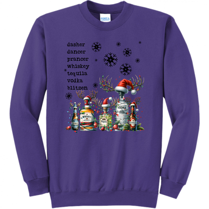 Whiskey Bottle Christmas Unisex Sweatshirt