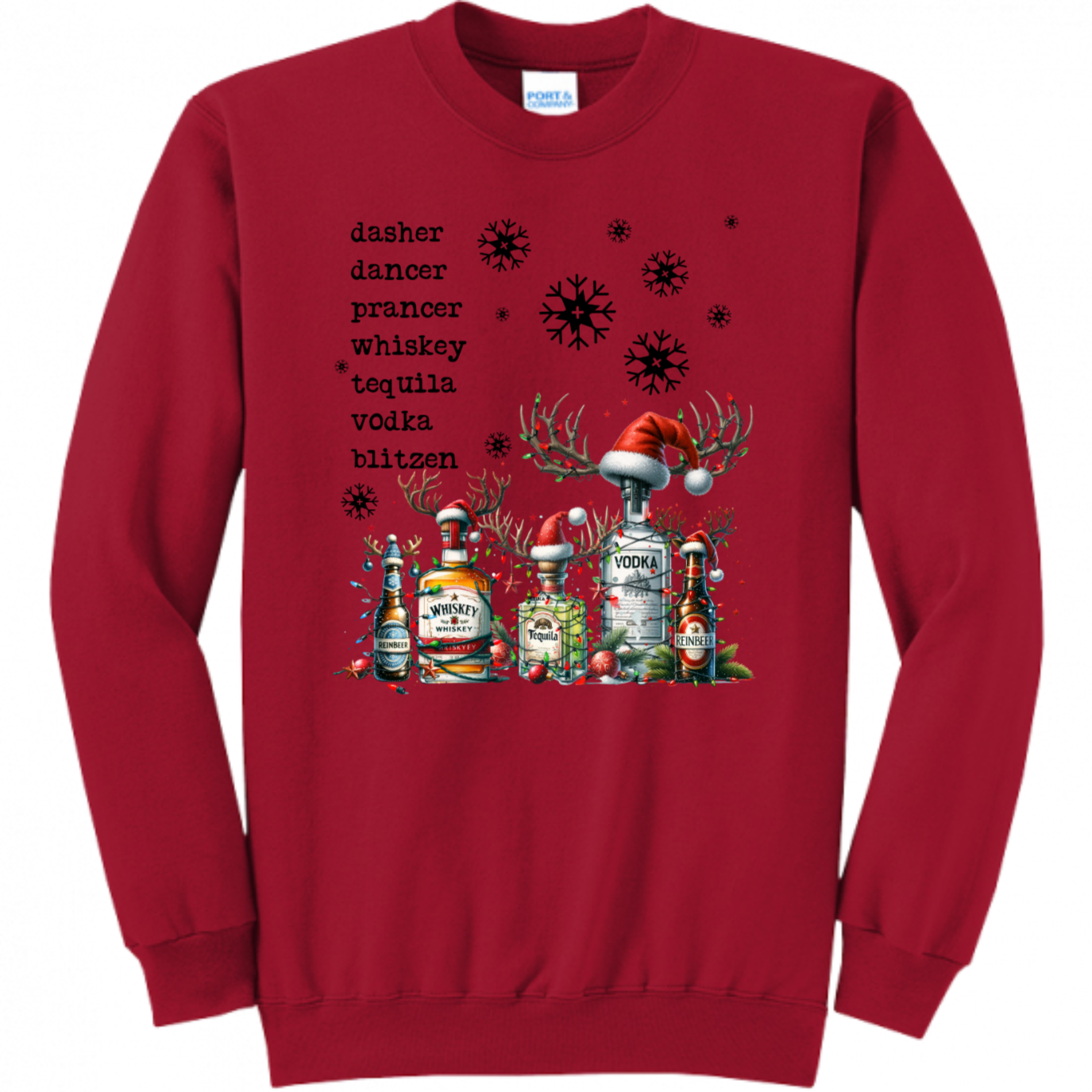 Whiskey Bottle Christmas Unisex Sweatshirt