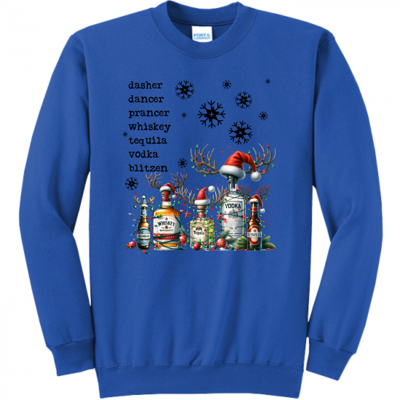 Whiskey Bottle Christmas Unisex Sweatshirt