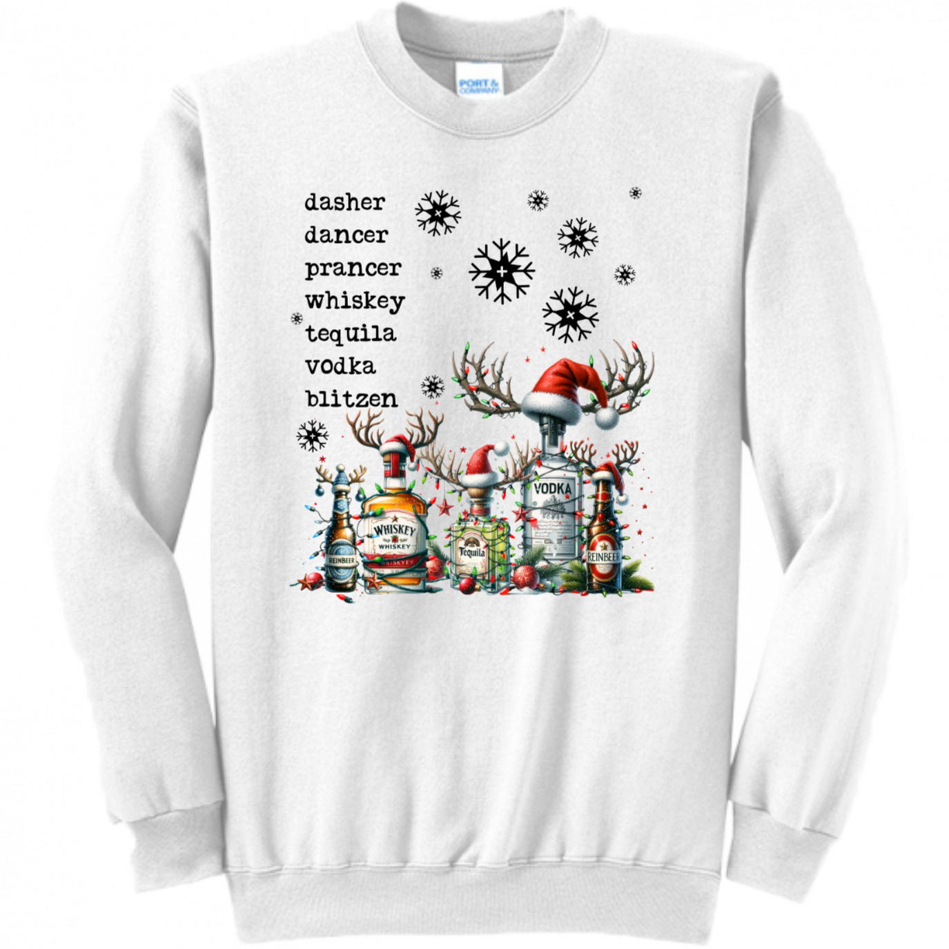 Whiskey Bottle Christmas Unisex Sweatshirt