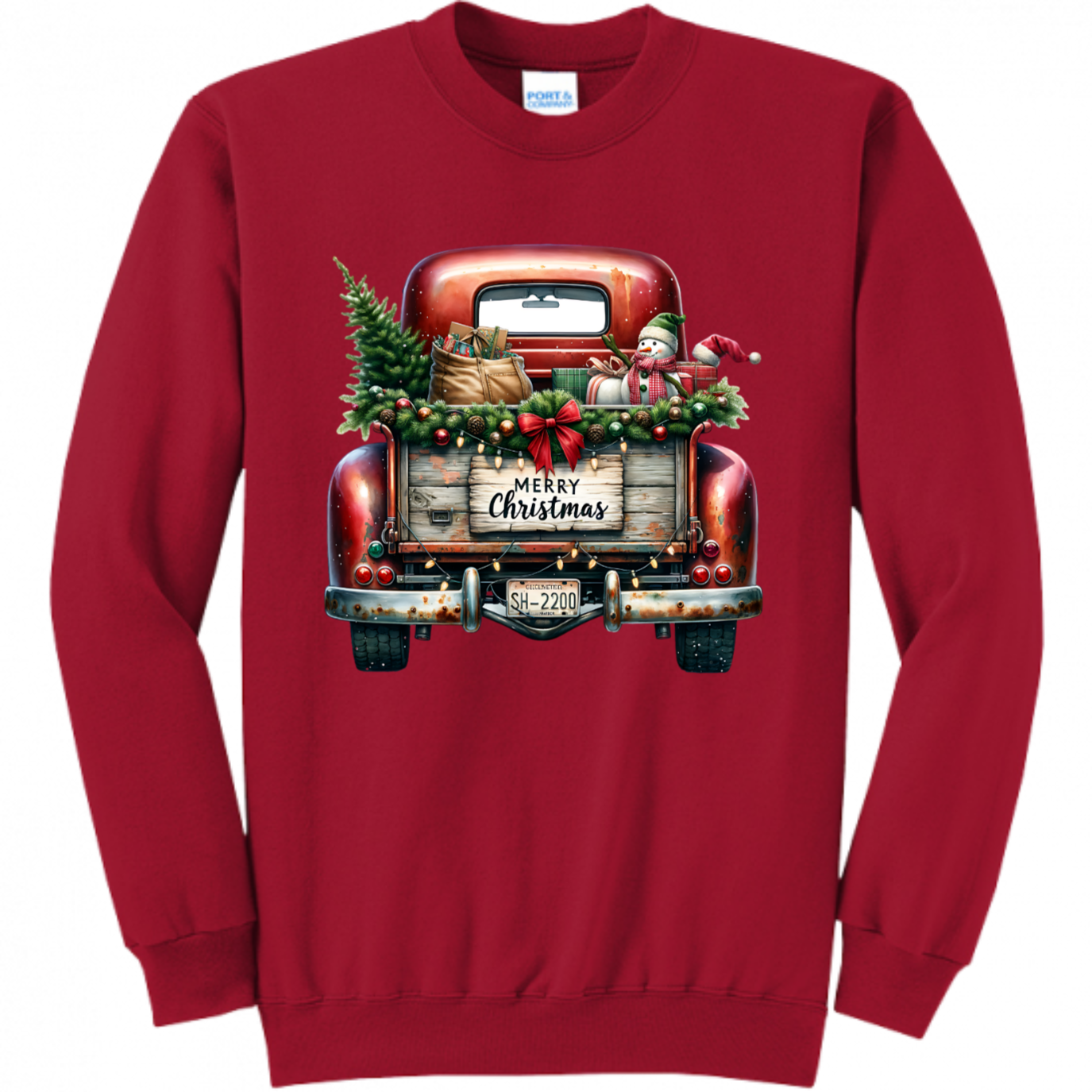 Red Christmas Truck Unisex Sweatshirt