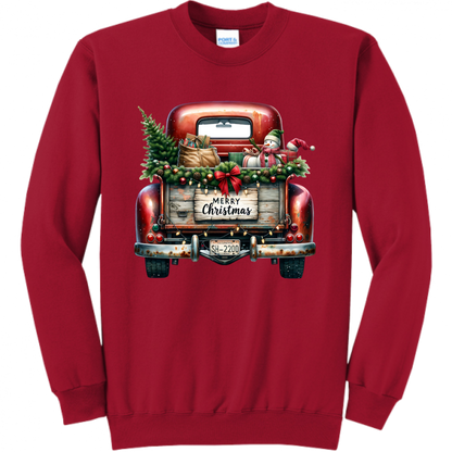 Red Christmas Truck Unisex Sweatshirt