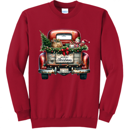 Red Christmas Truck Unisex Sweatshirt