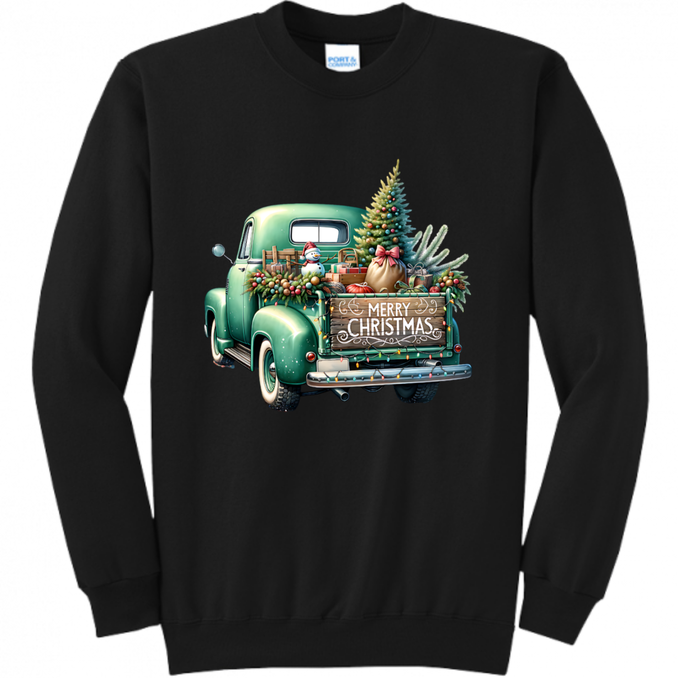Green Christmas Truck Unisex Sweatshirt