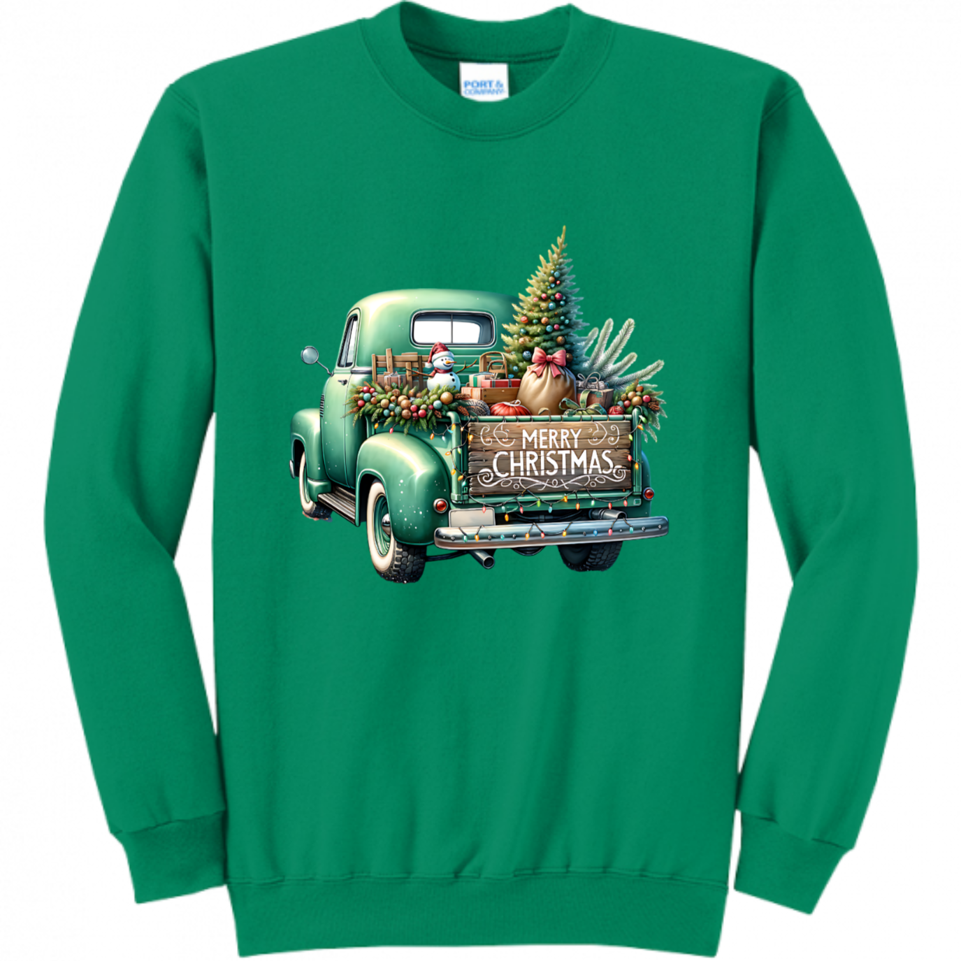 Green Christmas Truck Unisex Sweatshirt