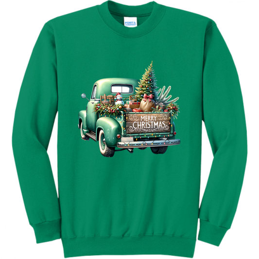 Green Christmas Truck Unisex Sweatshirt