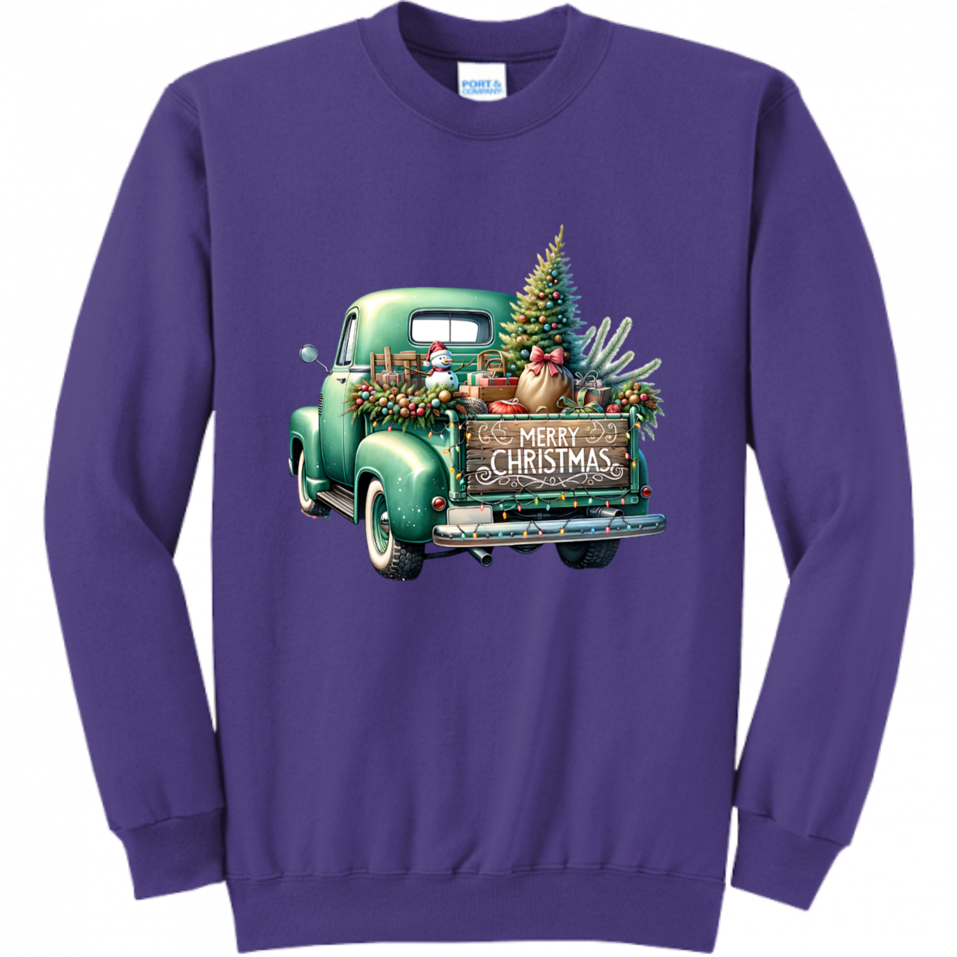 Green Christmas Truck Unisex Sweatshirt