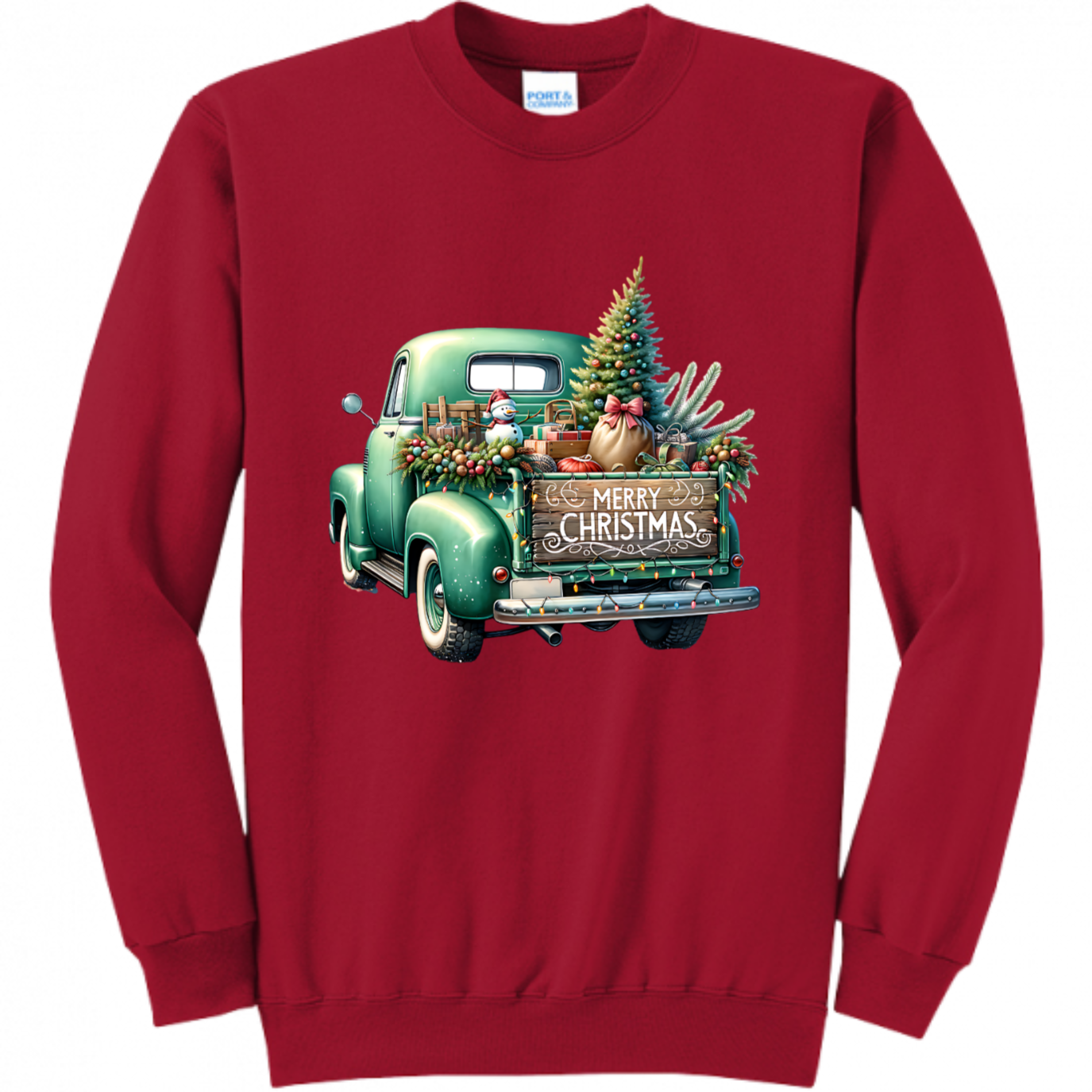 Green Christmas Truck Unisex Sweatshirt