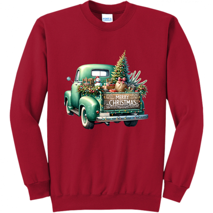 Green Christmas Truck Unisex Sweatshirt