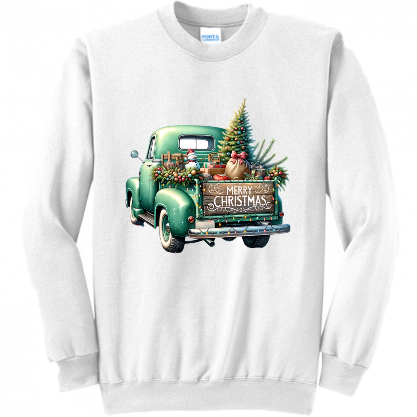 Green Christmas Truck Unisex Sweatshirt