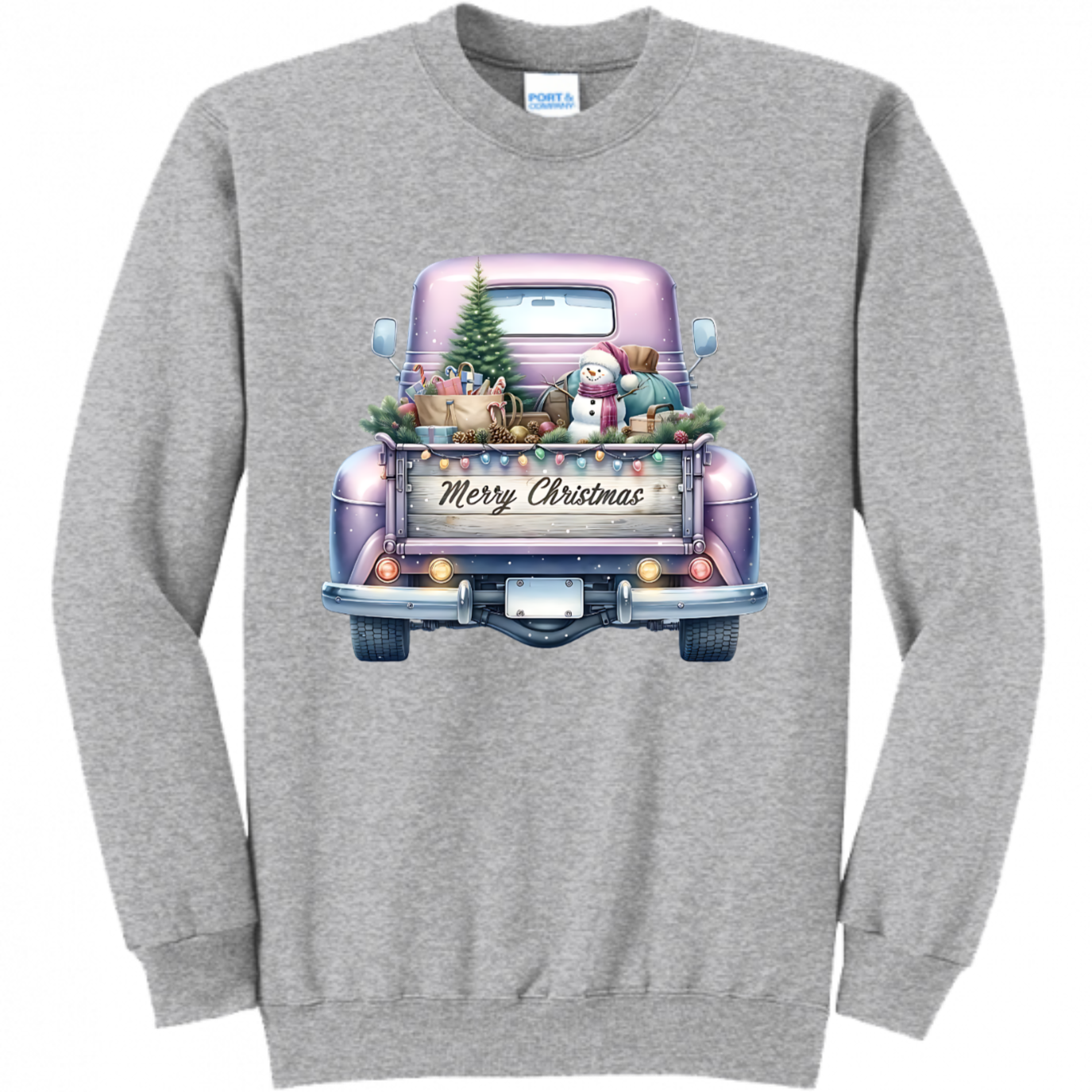 Purple Truck Christmas Unisex Sweatshirt