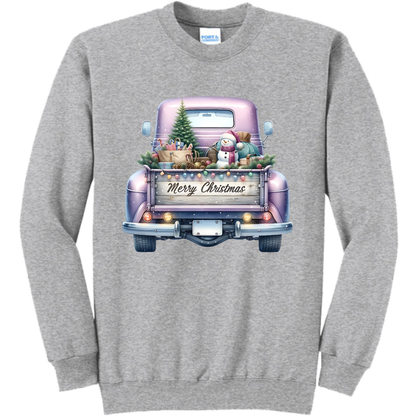 Purple Truck Christmas Unisex Sweatshirt