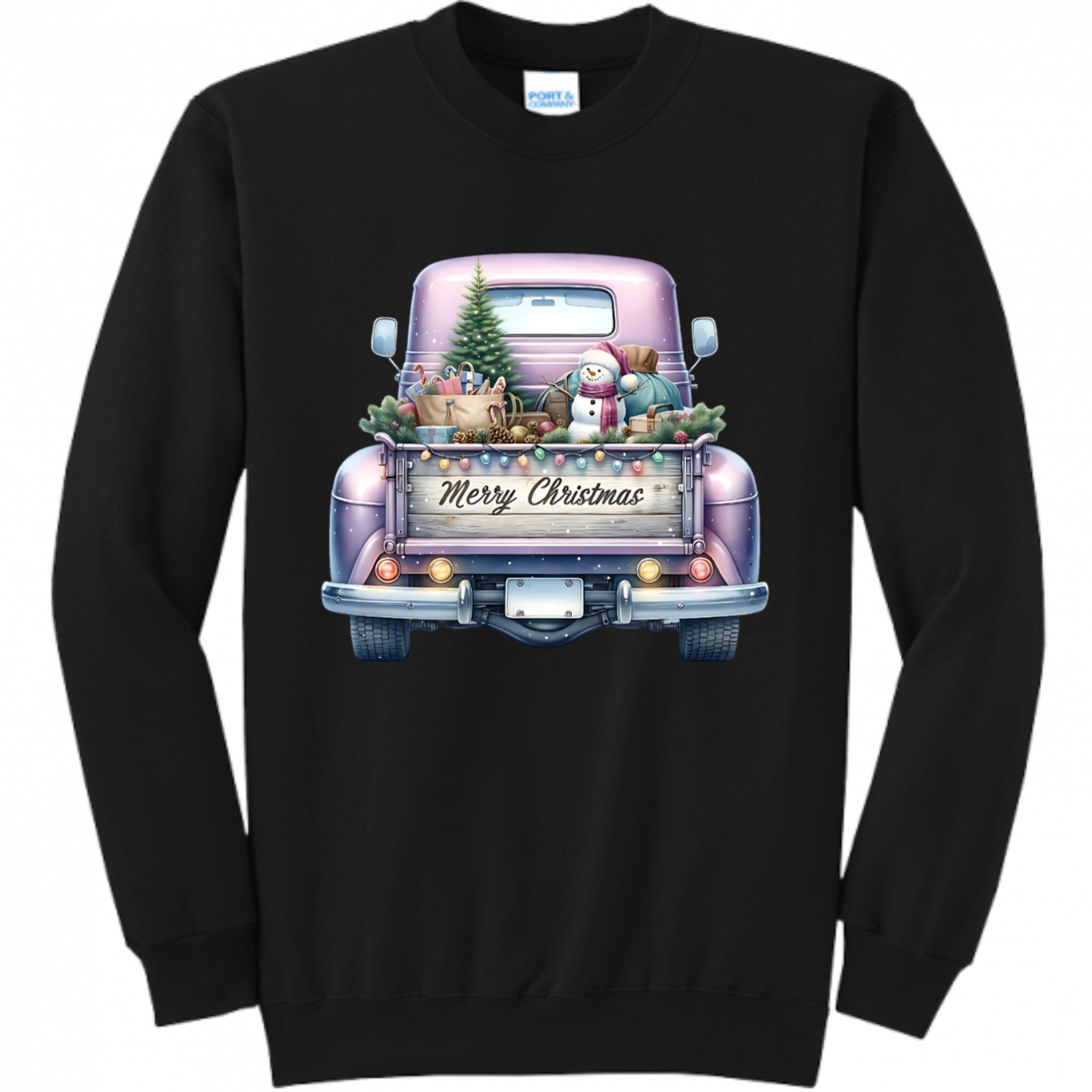 Purple Truck Christmas Unisex Sweatshirt