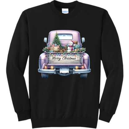 Purple Truck Christmas Unisex Sweatshirt