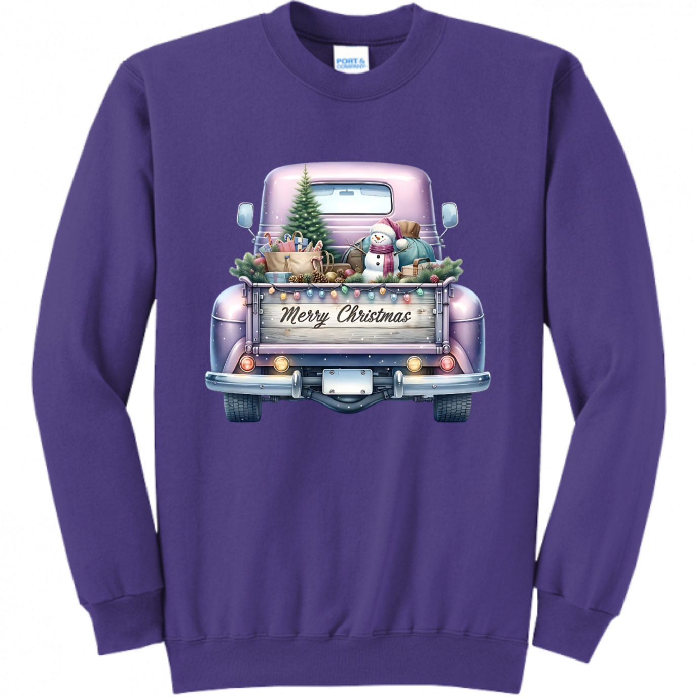 Purple Truck Christmas Unisex Sweatshirt