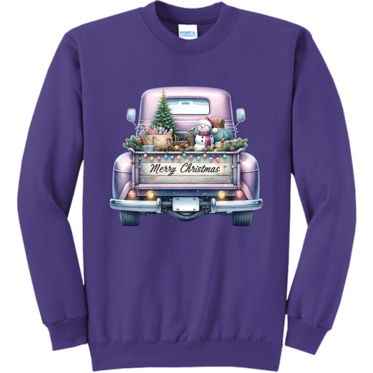 Purple Truck Christmas Unisex Sweatshirt