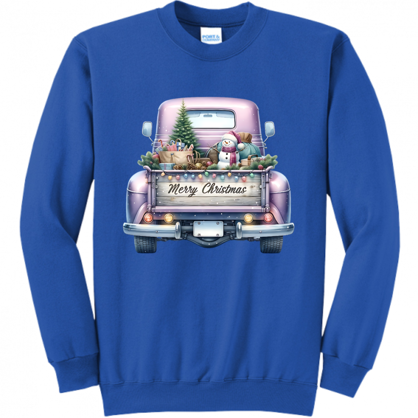 Purple Truck Christmas Unisex Sweatshirt