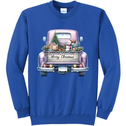 Purple Truck Christmas Unisex Sweatshirt