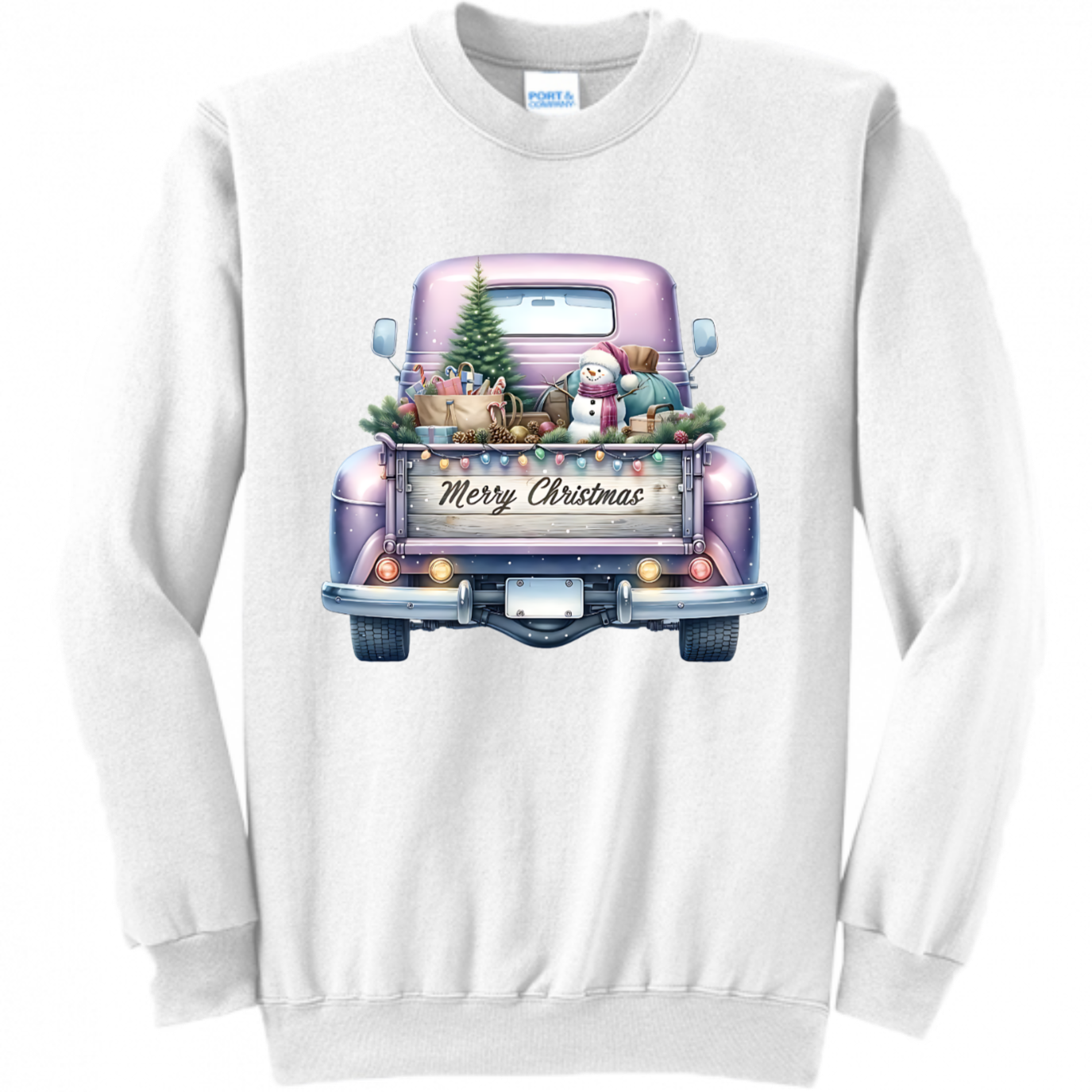 Purple Truck Christmas Unisex Sweatshirt