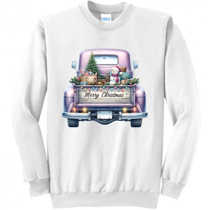 Purple Truck Christmas Unisex Sweatshirt
