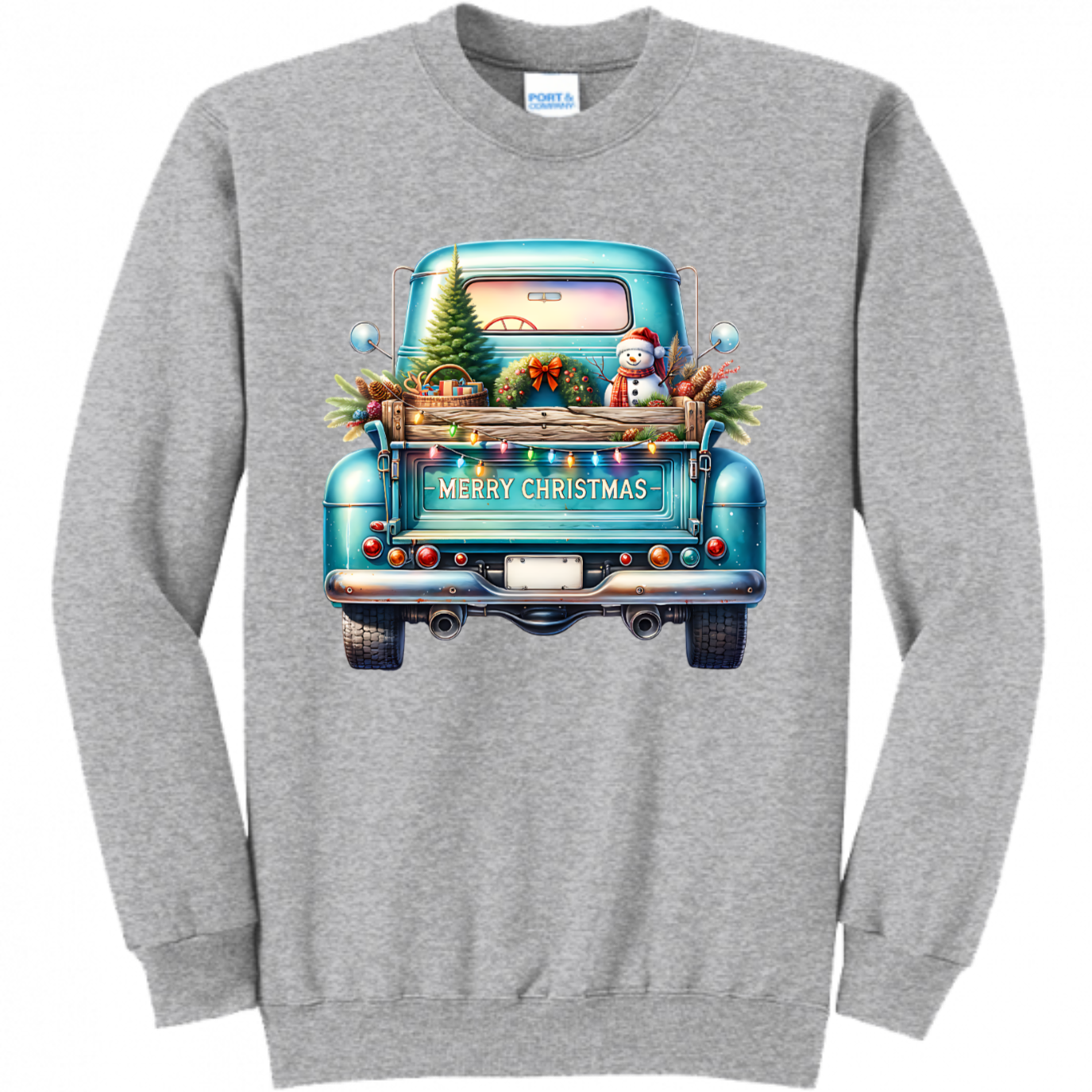 Blue Christmas Truck Unisex Sweatshirt