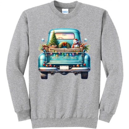 Blue Christmas Truck Unisex Sweatshirt