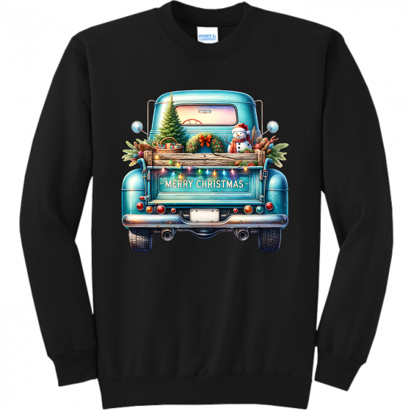 Blue Christmas Truck Unisex Sweatshirt