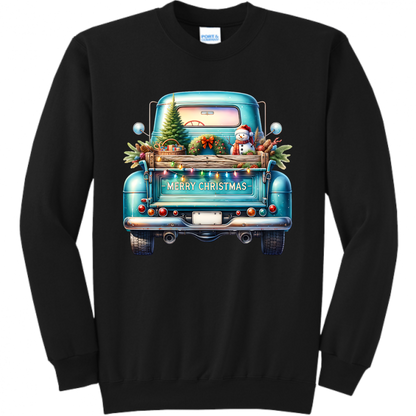 Blue Christmas Truck Unisex Sweatshirt