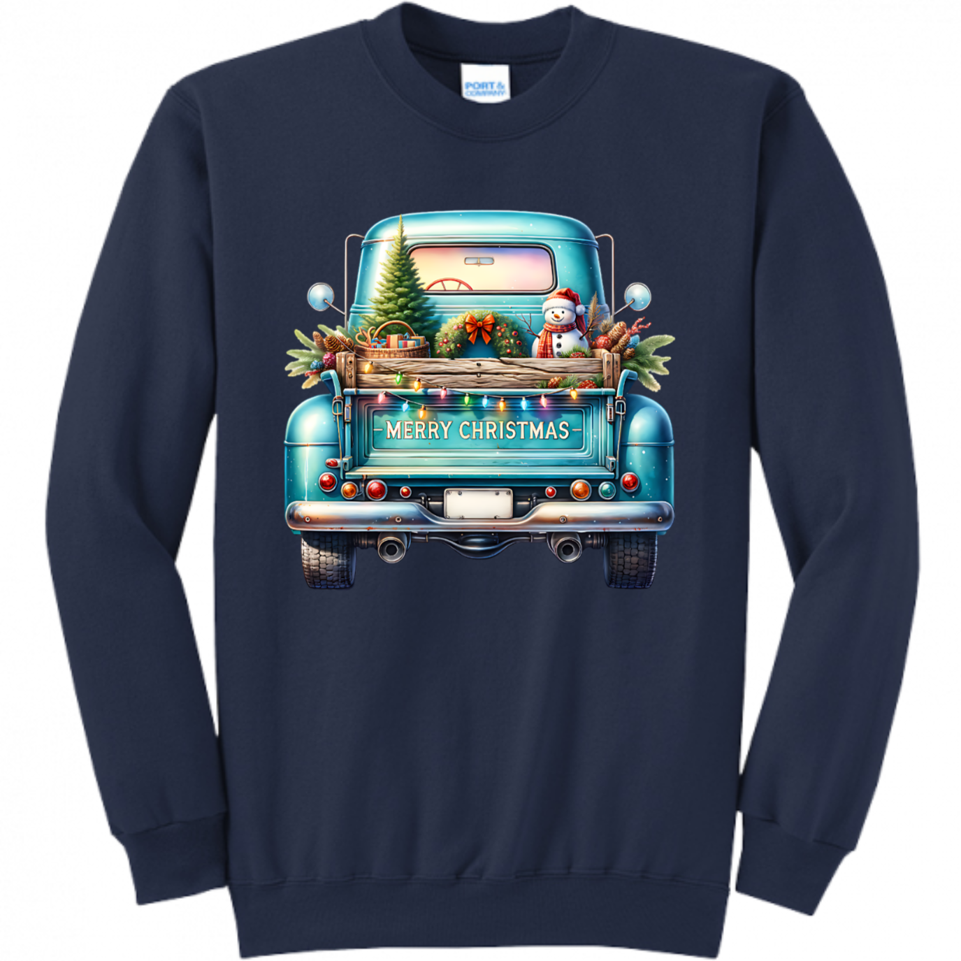 Blue Christmas Truck Unisex Sweatshirt
