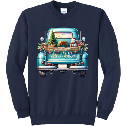 Blue Christmas Truck Unisex Sweatshirt