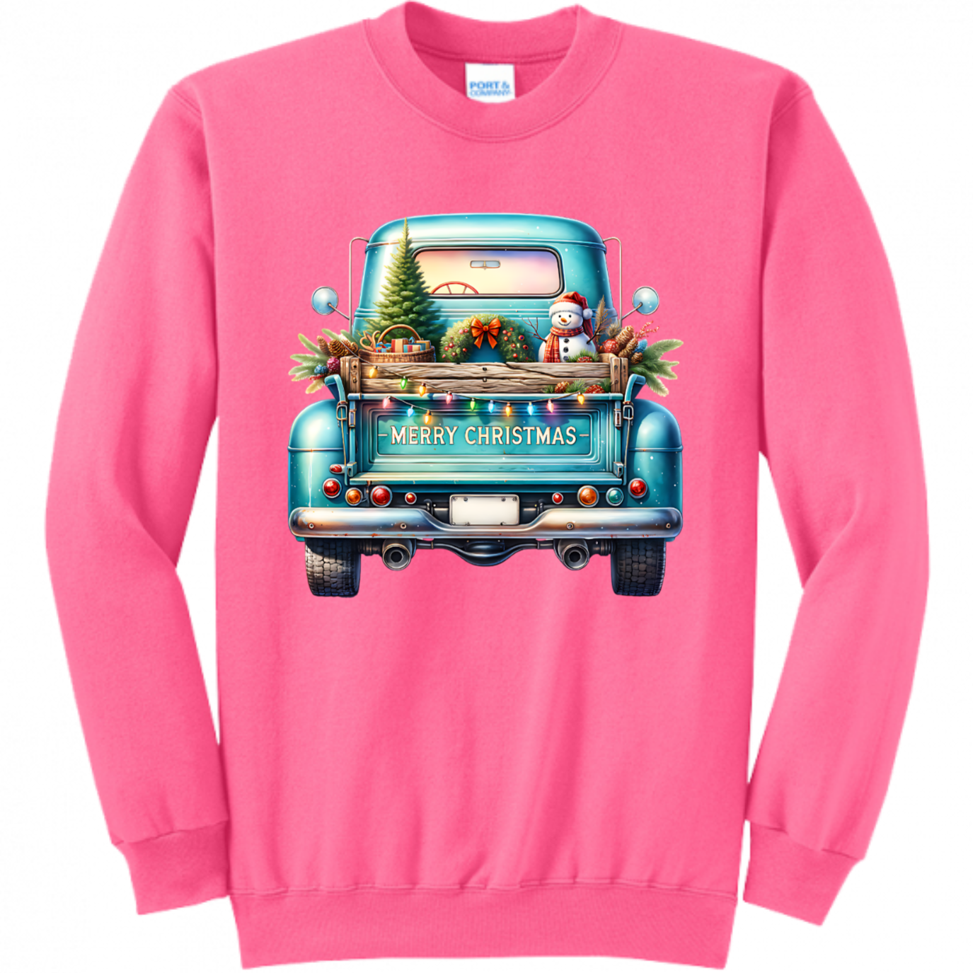 Blue Christmas Truck Unisex Sweatshirt