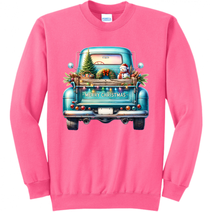 Blue Christmas Truck Unisex Sweatshirt