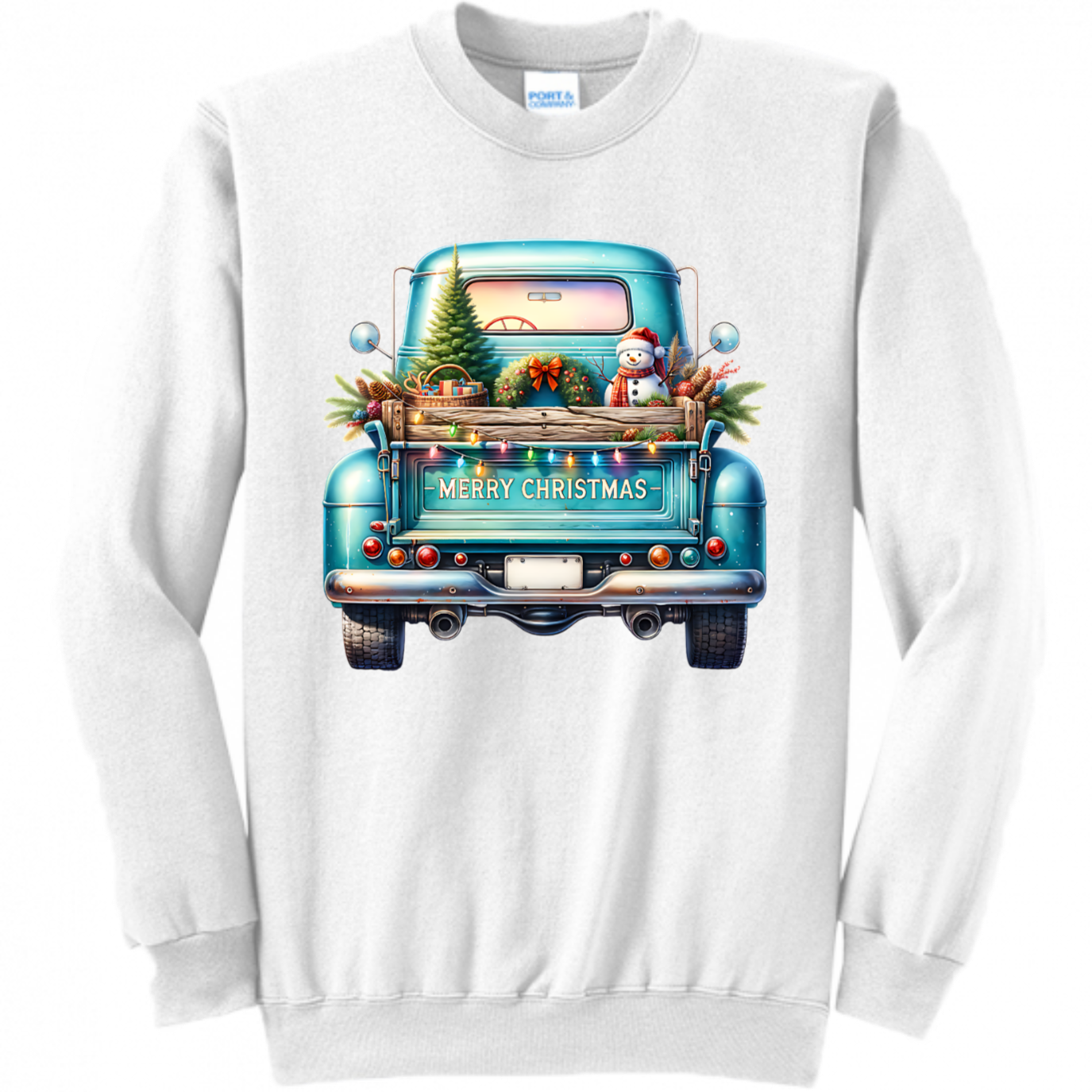Blue Christmas Truck Unisex Sweatshirt