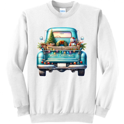 Blue Christmas Truck Unisex Sweatshirt